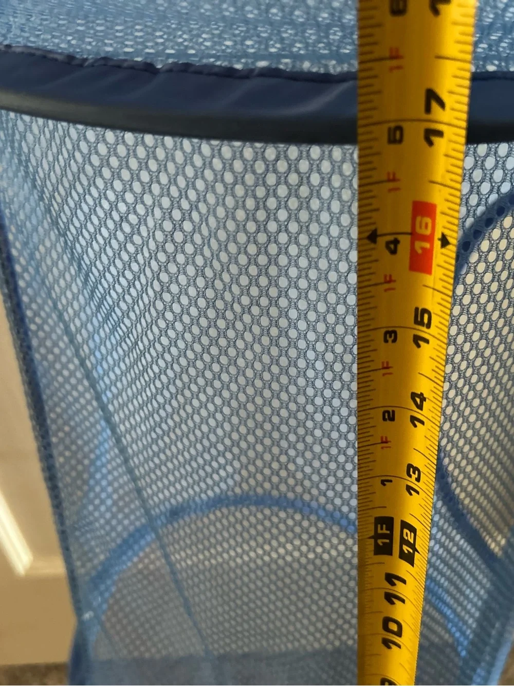 Blue Hanging Mesh Closet Organizer - Home Storage & Organization-hook/eye on rod